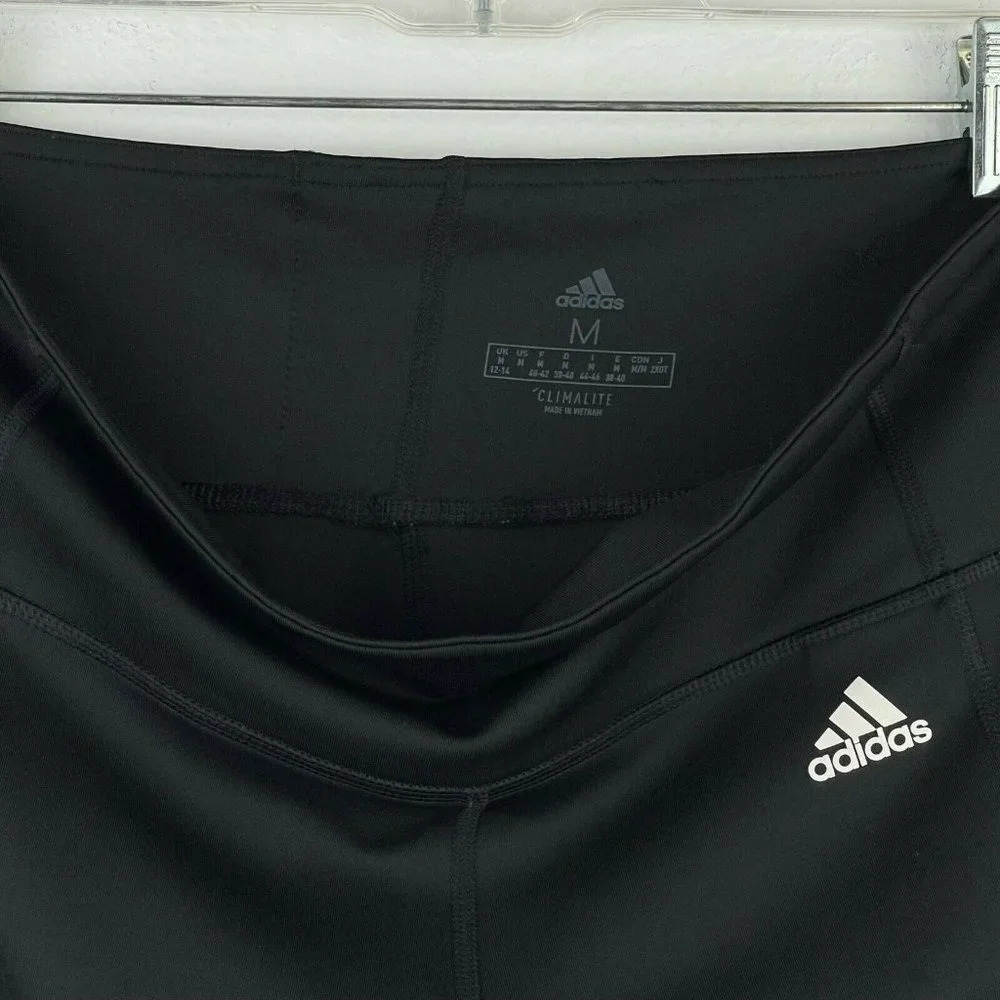 Adidas Cropped Leggings Women's Size Medium Climalite Athletic Performance Black - Picture 7 of 9
